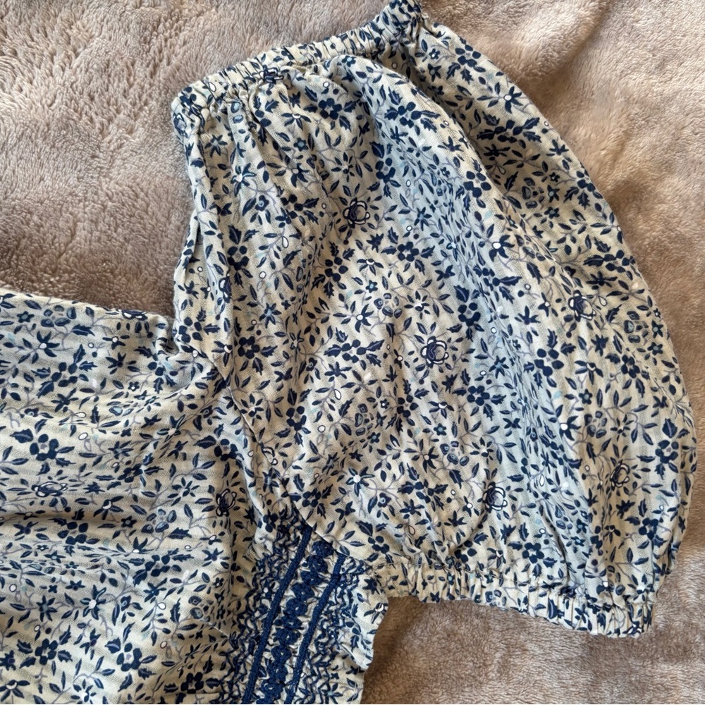 Madewell Navy and Cream Floral Blouse - Picture 6 of 6